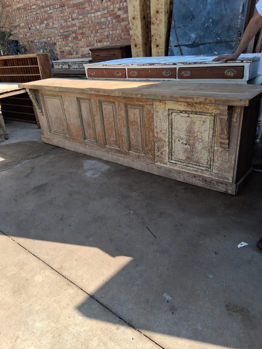 POPLAR RAW COUNTER WITH SINGLE BOARD TOP
