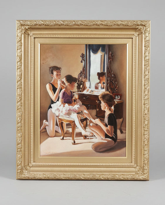 OIL PAINTING OF DANCERS ON BOARD CIRCA 1996 - SHERRY HERRINGTON