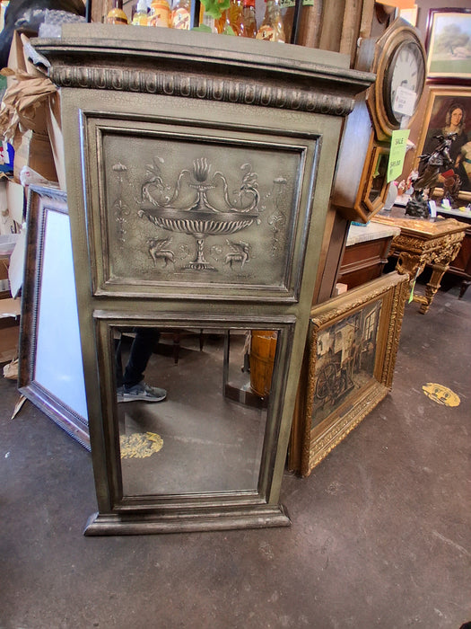 PAINTED TRUMEAU MIRROR WITH GRIFFINS-NOT OLD