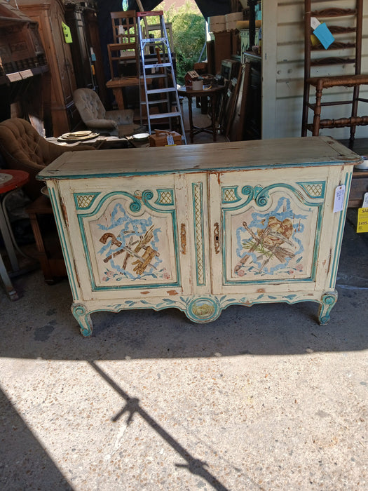 ANTIQUE PAINTED TWO-DOOR SERVER