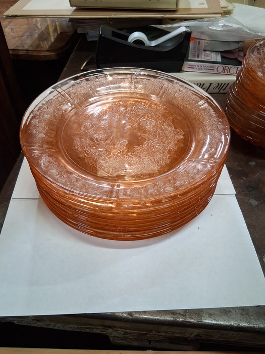 SET OF 10 CABBAGE ROSE 9" PLATES