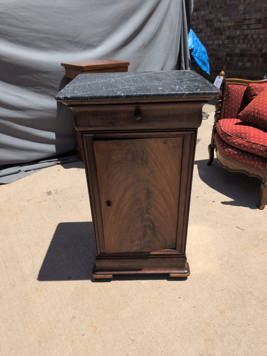 LOUIS PHILIPPE BLACK MARBLE TOP 1 DOOR STAND WITH DRAWER