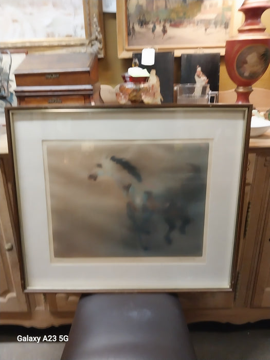 PASTEL PRINT OF A HORSE-SIGNED AND NUMBERED