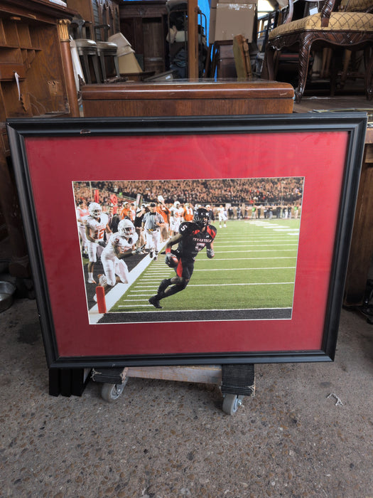 BLACK FRAMED PHOTO OF TEXAS TECH FOOTBALL PLAYER #5