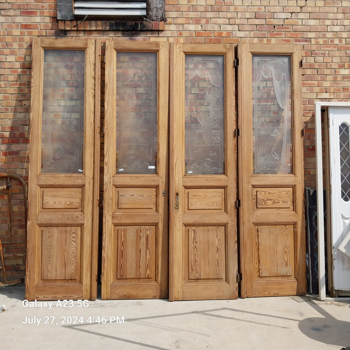 SET OF 4 ETCHED PINE RAW DOORS