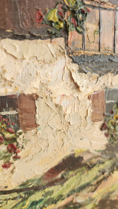 GILT FRAMED MOUNTAIN SCENE LANDSCAPE OIL PAINTING