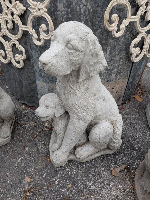 CONCRETE SPANIEL AND PUPPY DOG