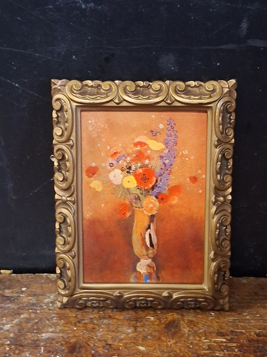 FRAMED OIL PRINT OF REDON'S "THE VASE OF FLOWERS"