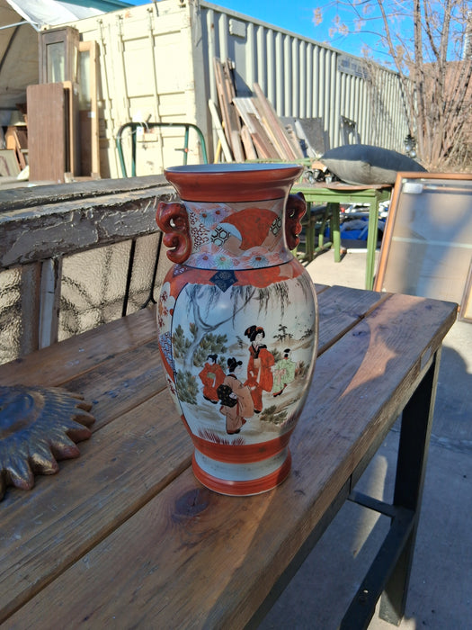 PAIR OF CHINESE ORANGE VASES WITH HOLE FOR LAMP