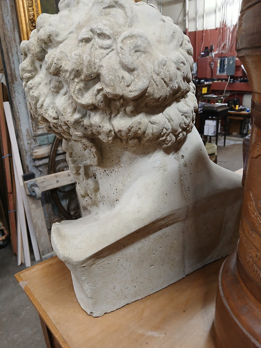 LARGE CAST  PLASTER BUST OF HERCULES