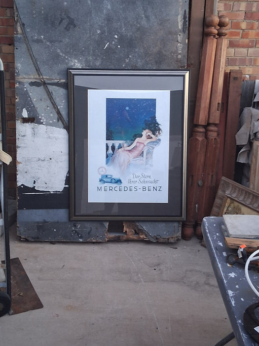 MERCEDES BENZ ADVERTISEMENT LITHOGRAPH