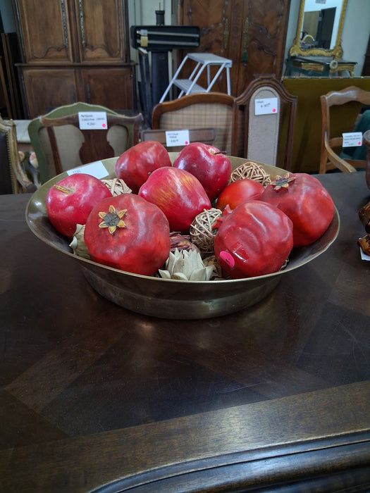 BRASS BOWL WITH APPLES