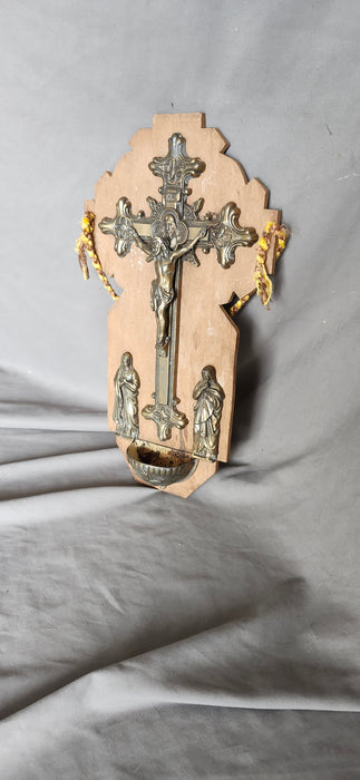 HOLY WATER FONT CRUCIFIX ON BOARD