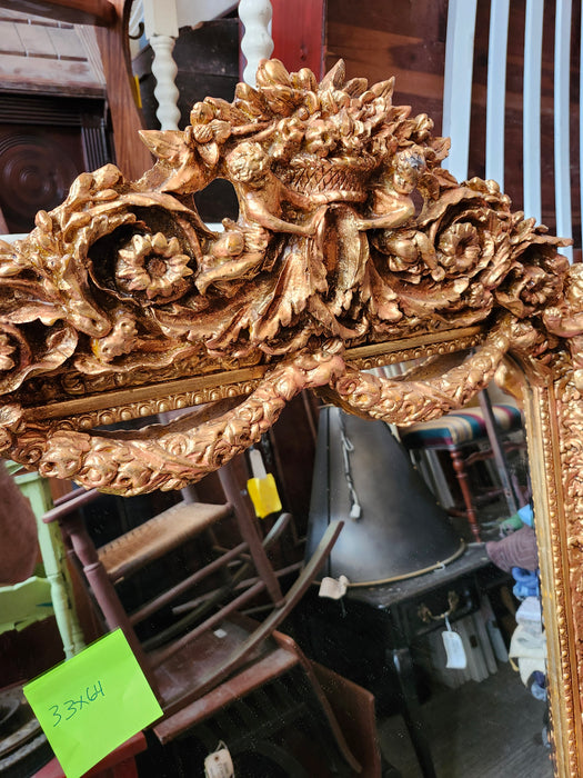 MEDIUM GOLD FESTOON AND CHERUBS MIRRORS