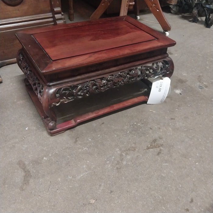 SMALL CHINESE SIDE TABLE OR STAND AS FOUND MISSING PART OF APRON