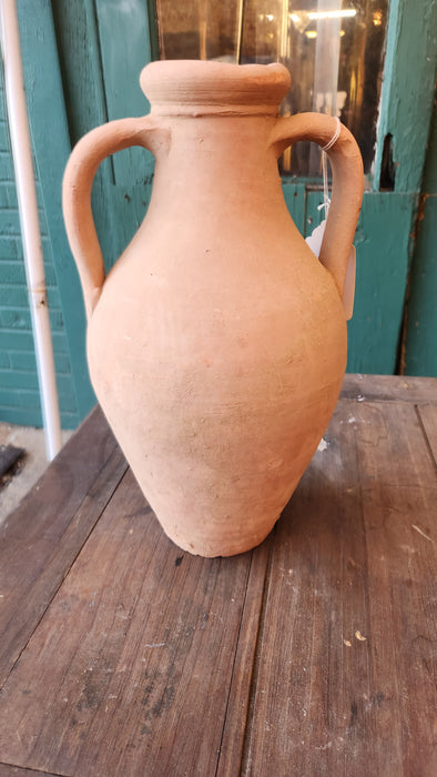 TALL TERRA COTTA VASE WITH LONG HANDLES