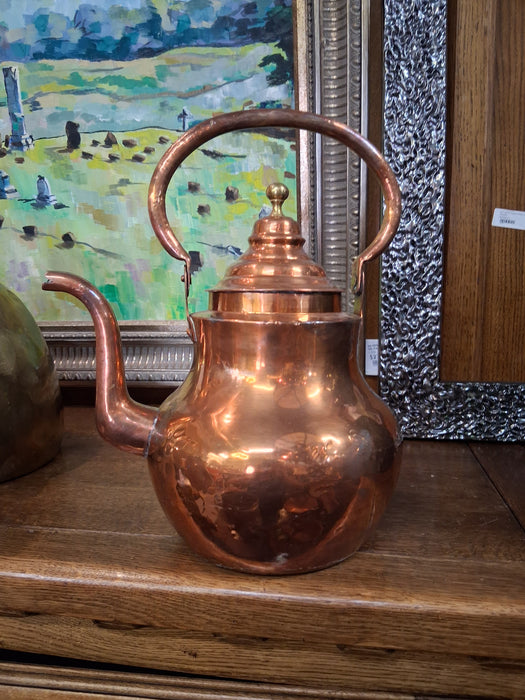 COPPER BANDED SMALL BRASS POT
