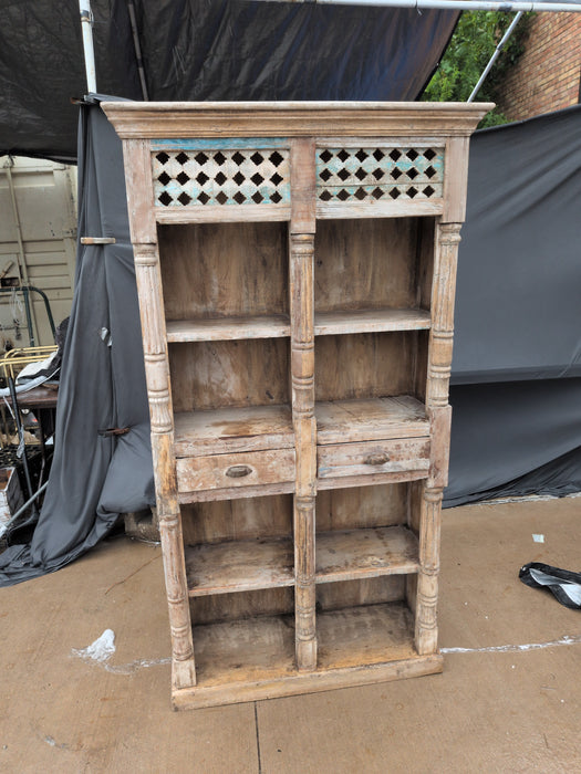 SMALL RUSTIC INDIAN DISTRESSED BOOKCASE