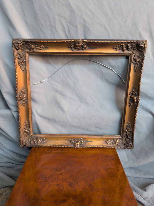 SMALL VINTAGE ORNATE BRONZE GILT FRAME