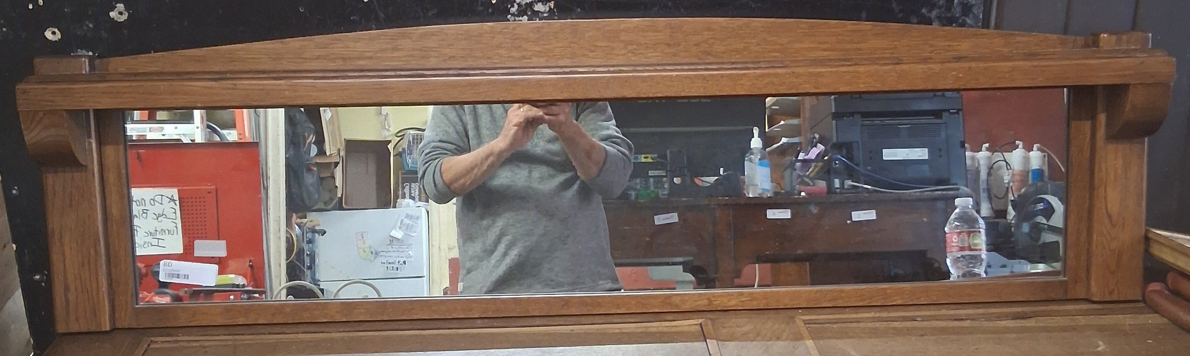 LONG MISSION OAK SERVER MIRROR
