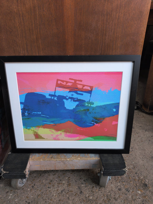 BLUE AND PINK COLORFUL IMPRESSIONIST PRINT