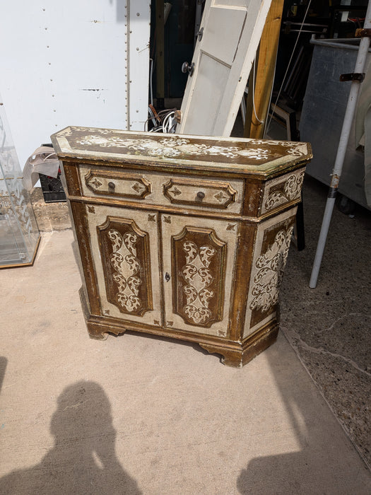GOLD FLORENTINE CONSOLE CABINET