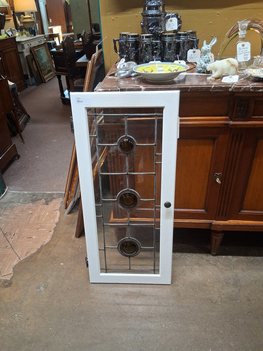 SET OF 5 TALL LEADED GLASS DOORS WITH RONDELS