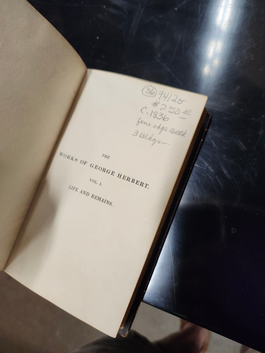 AS FOUND BOOK BY GEORGE HERBERT  THE REMAINS OF THE SWEET SINGER OF THE TEMPLE