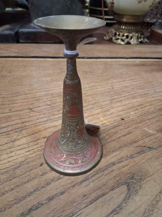 SMALL INDIAN INCISED BRASS VASE