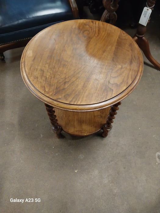 ROUND BARLEY TWIST SIDE TABLE