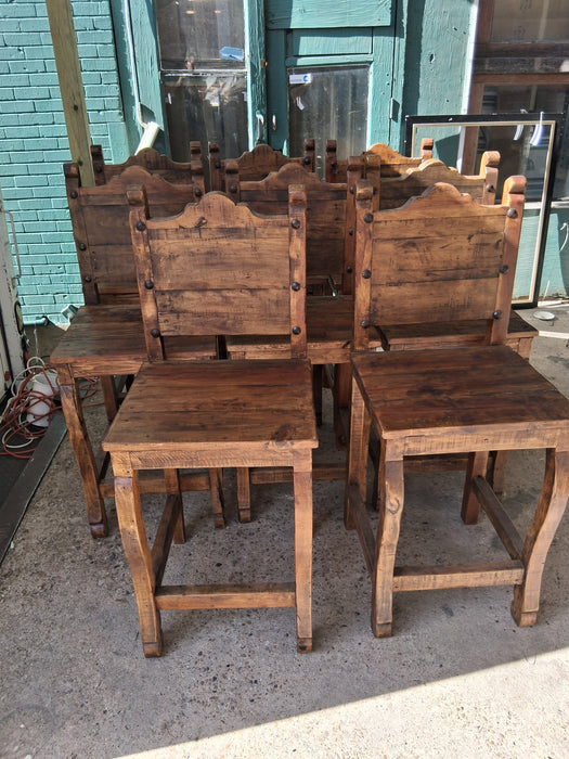 SET OF 8 RUSTIC BARSTOOLS