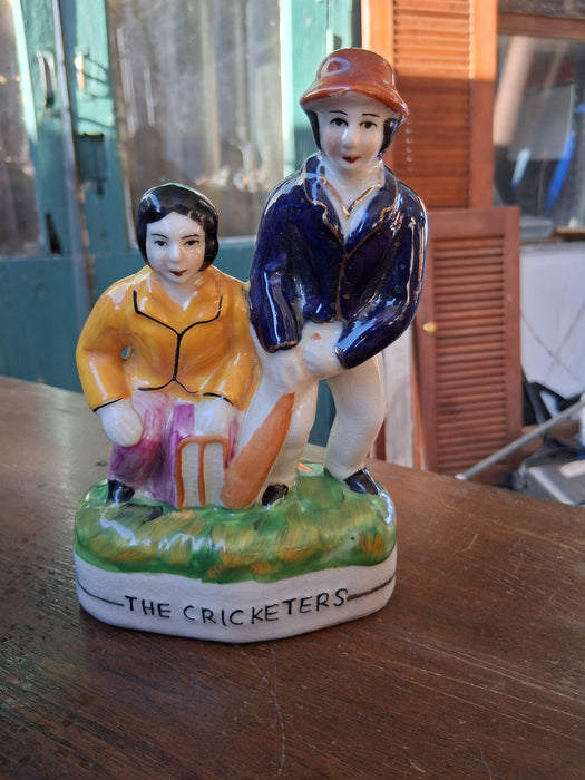 STAFFORDSHIRE FIGURE OF 2 CRICKET PLAYERS