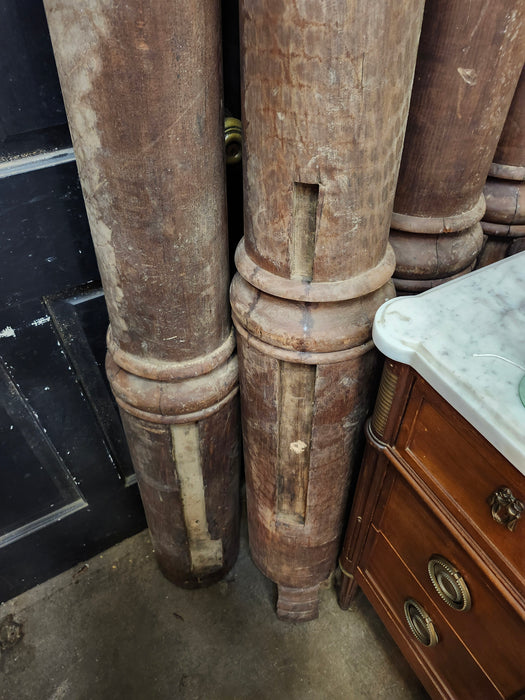 19TH CENTURY TAPERED WOOD BED POST 1 OF 4