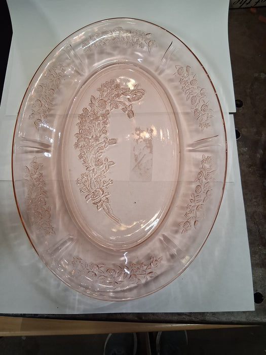 OVAL CABBAGE ROSE PLATE
