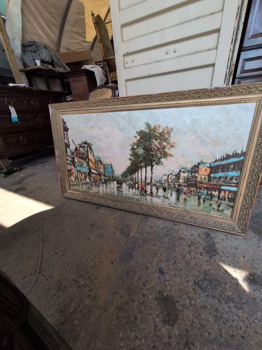 1970'S IMPRESSIONIST OIL PAINTING OF MOULIN ROUGE