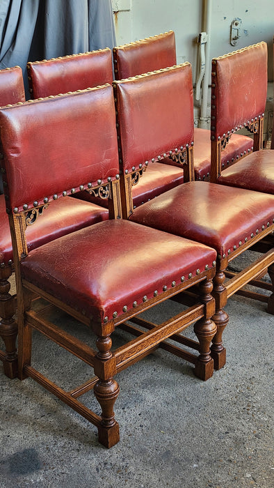 SET OF 6 SQUARE BACK LEATHER CHAIRS