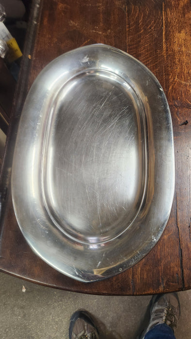 LARGE OVAL CHROME TRAY - AS FOUND