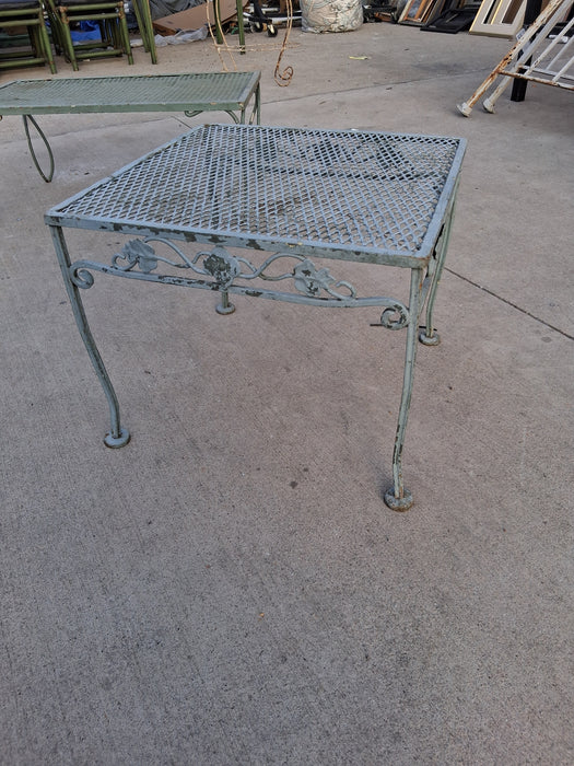 GREEN METAL MESH SIDE TABLE