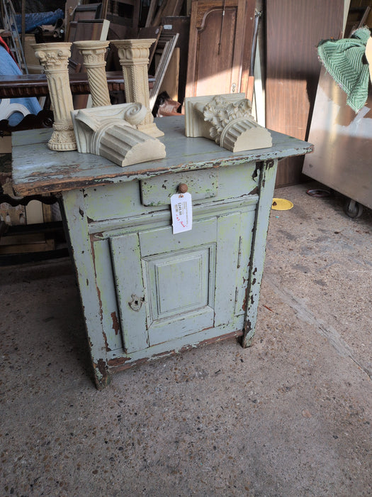 GREEN POTTING BENCH WITH DRAWER
