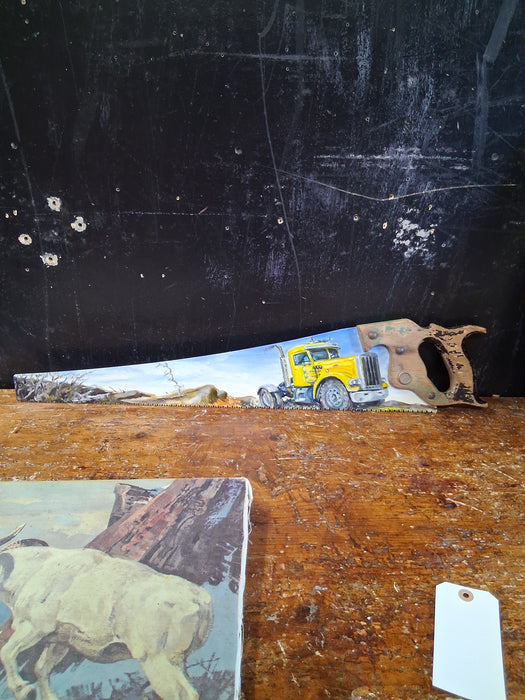 1988 PAINTED SAW WITH YELLOW TRUCK