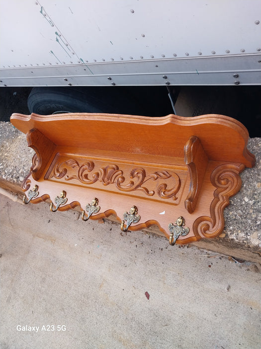 LOUIS XV WALL SHELF WITH CHERUB HOOKS