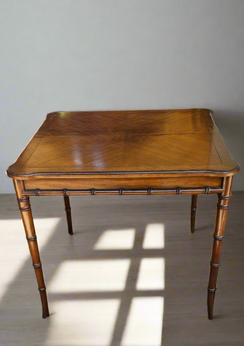 FAUX BAMBOO GAME TABLE WITH POP UP LEAF