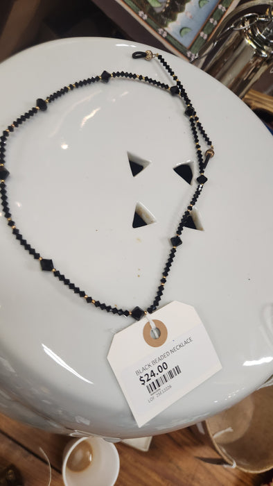 BLACK BEADED NECKLACE