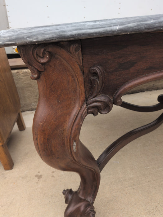 LARGE MARBLE TOP LIBRARY TABLE