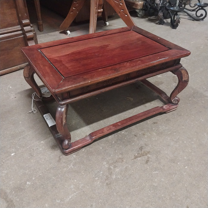 SMALL CHINESE SIDE TABLE OR STAND AS FOUND MISSING PART OF APRON