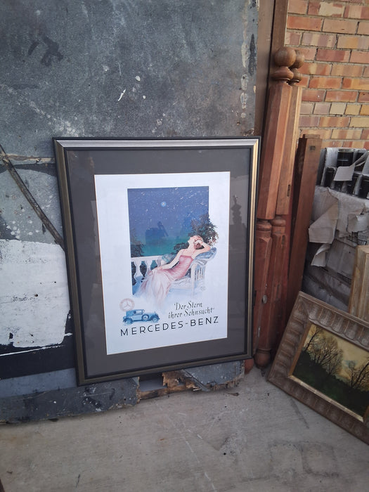 MERCEDES BENZ ADVERTISEMENT LITHOGRAPH