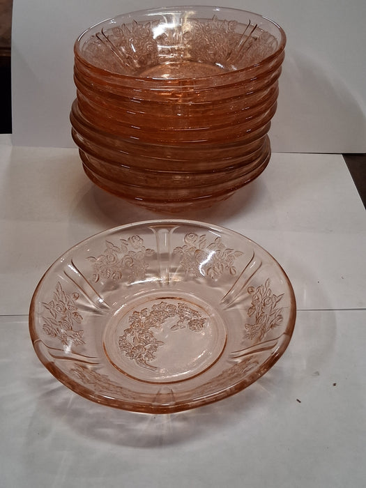 SET OF 12 CABBAGE ROSE SMALL BOWLS