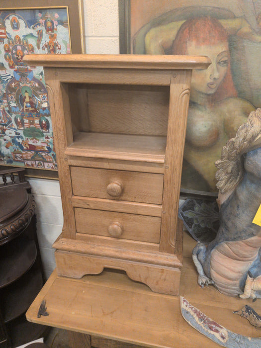 LIGHT RUSTIC OAK STAND WITH NICHE AND 2 DRAWER
