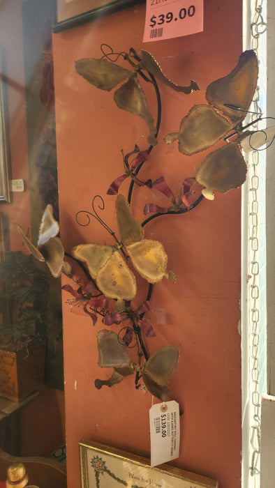 MIDCENTURY WALL HANGING WITH AJANIS BUTTERFLY-SIGNED