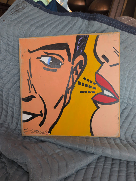 MODERN SQUARE PAINTING OF FACES - BY ROBB CONOVER